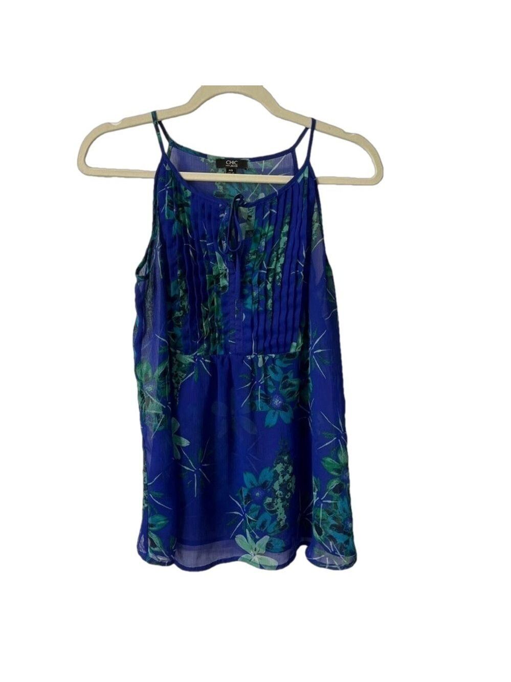 Chic by Jacob blue floral top- size small